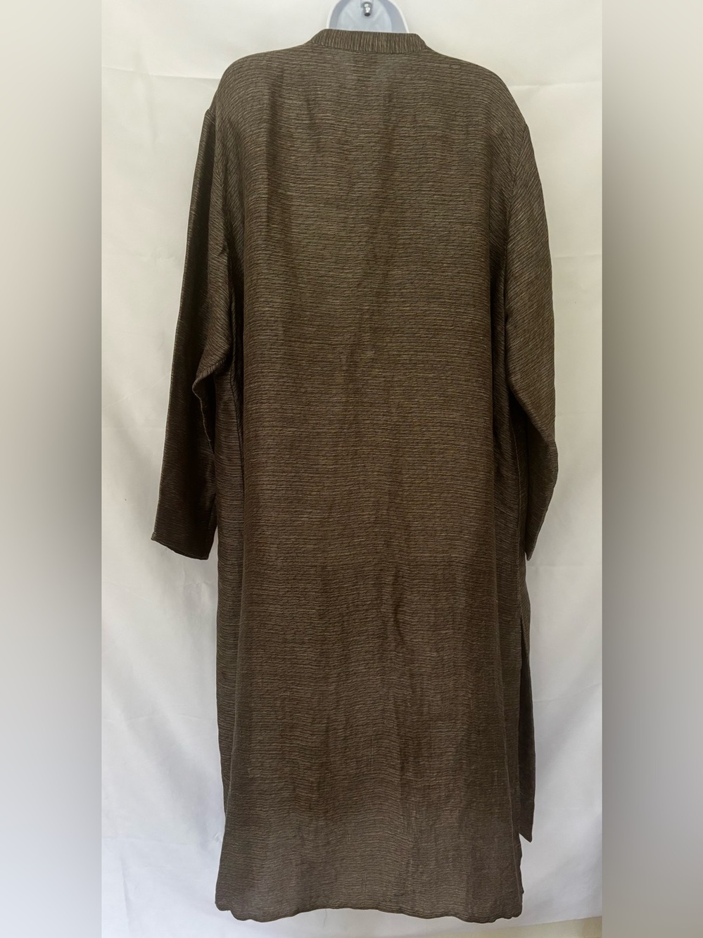 Eileen Fisher Linen Silk Mandarin Collar Long Duster Jacket 2X - Picture 3 of 7